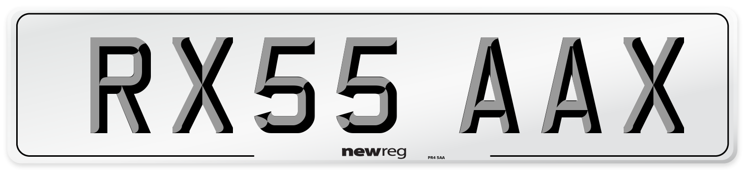 RX55 AAX Number Plate from New Reg